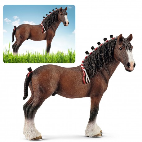 Schleich Farm World - Figurka koń rasy clydesdale wałach, figurka dla dzieci 3+