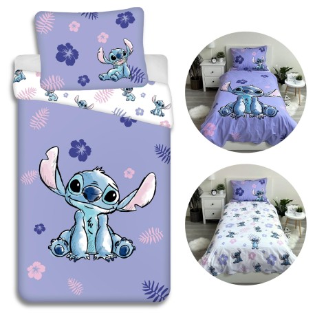 Disney Stitch Komplet pościeli na zamek, 100% bawełna, dla dzieci 140x200 cm, Oeko-Tex