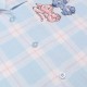 DISNEY Stitch Pigiama blu a maniche corte, in cotone per bambina, pantaloni lunghi, con bottoni