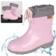 LEMIGO KIMMY Chaussons pour enfants avec fixation - bottes de pluie imperméables avec semelle antidérapante, rose