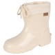 LEMIGO KIMMY Botas de agua para niños con cierre - botas de lluvia impermeables con suela antideslizante, color crema