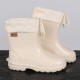 LEMIGO KIMMY Botas de agua para niños con cierre - botas de lluvia impermeables con suela antideslizante, color crema