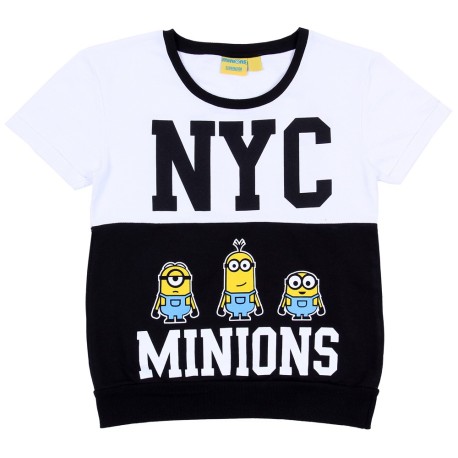 Czarno-biały t-shirt MINIONKI