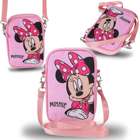 Minnie Mouse Bustina rosa, borsetta piccola con tracolla lunga, mini borsa per telefono 18x2x11 cm