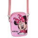 Minnie Mouse Růžový sáček, malá kabelka s dlouhým popruhem, mini taška na telefon 18x2x11 cm