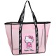 Hello Kitty Bolsa de playa rosa, malla, cremallera 37x17x41 cm