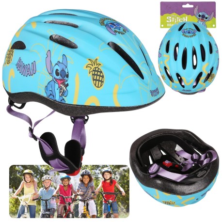 DISNEY Stitch Casque de vélo pour enfants turquoise, léger, réglable 48-52 cm