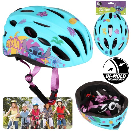 DISNEY Stitch Turkusowy kask rowerowy dla dzieci, dziewczęcy, regulowany 52-56 cm