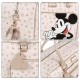 Myszka Mickey Disney Beżowa torba podróżna, torba turystyczna, bagaż podręczny na zamek 44x18x26cm