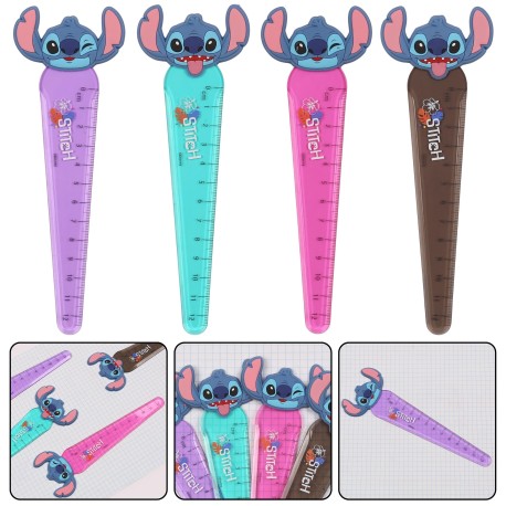 DISNEY Stitch Linijka dla dzieci, z figurką, szkolna 12 cm