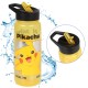 Pokemion Pikachu Żółta butelka z ustnikiem i rączką, bidon szkolny dla chłopca 600ml