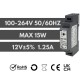 Zasilacz LED na szynę DIN 15W 12V 1.25A 90,5x18x58,5 mm