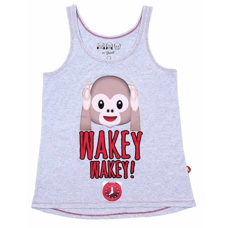 Grey Vest Monkey Emoji WAKEY WAKEY