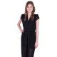 Black, Full Mesh, Short Sleeved, Wide Leg  Jumpsuit For Ladies By John Zack