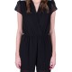 Black, Full Mesh, Short Sleeved, Wide Leg  Jumpsuit For Ladies By John Zack