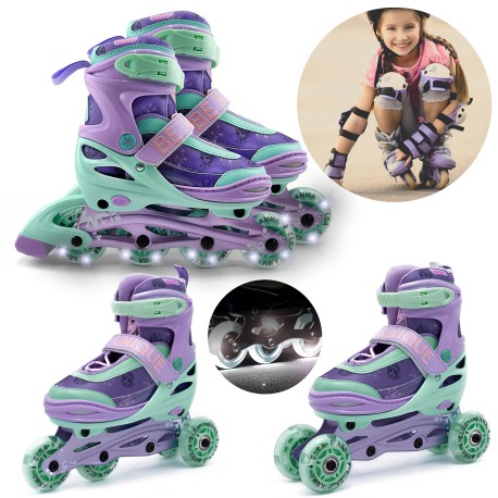 DISNEY Kraina Lodu Rolki soft boot 3 w 1 dla dzieci, regulowane, LED - klasyczne, treningowe, wrotki