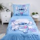 DISNEY Stitch Niebiesko-biała, dwustronna pościel dziecięca, dla dziewczynki, na zamek, 100% bawełna, 140x200cm OEKO-TEX