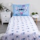 DISNEY Stitch Niebiesko-biała, dwustronna pościel dziecięca, dla dziewczynki, na zamek, 100% bawełna, 140x200cm OEKO-TEX