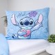 DISNEY Stitch Niebiesko-biała, dwustronna pościel dziecięca, dla dziewczynki, na zamek, 100% bawełna, 140x200cm OEKO-TEX