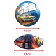 Hot Wheels Kolorowa, gumowa piłka 23 cm, lekka, PLAŻOWA, DO GRANIA, DO ZABAWY 10m+