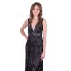 Black Lace, Sleeveless Cocktail Maxi Dress by John Zack 