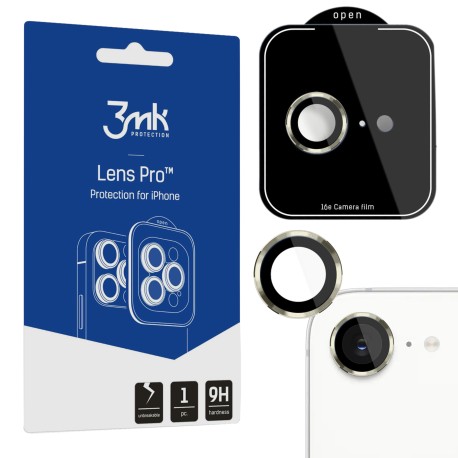 Złote szkło hartowane na obiektyw aparatu do Apple iPhone SE4/16E - 3mk Lens Protection Pro