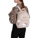 Hello Kitty Beżowy plecak lniany z brelokiem, damski, miejski  32x25x12cm