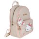 Hello Kitty Beżowy plecak lniany z brelokiem, damski, miejski  32x25x12cm