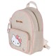 Hello Kitty Beżowy plecak lniany z brelokiem, damski, miejski  32x25x12cm