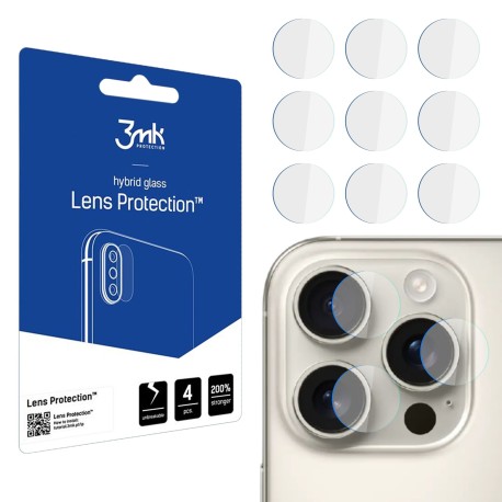 Szkło na obiektyw aparatu do Apple iPhone 16 Pro, ultracienkie - 3mk Lens Protection