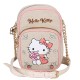 Hello Kitty Lniana saszetka, mała torebka z regulowanym paskiem, mini torebka 17x5x12 cm