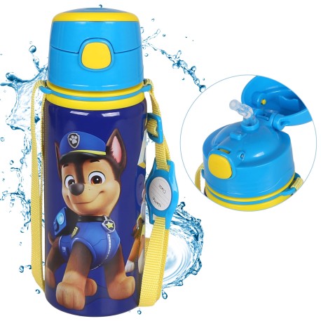 Psi Patrol Aluminiowa butelka termiczna, ustnik, bidon z paskiem na ramię, dla chłopca 600ml