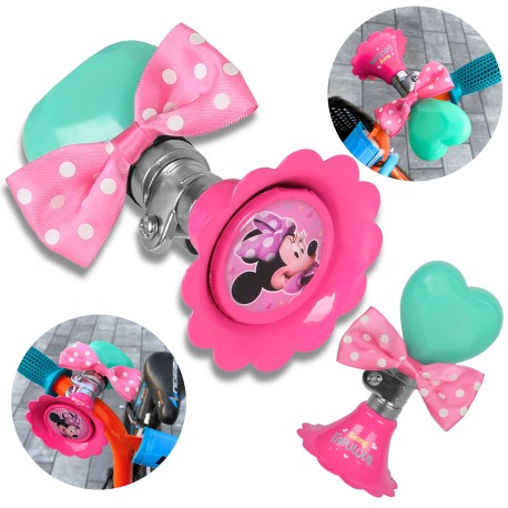 DISNEY Minnie Mouse TROMPETTE de bicyclette, KLAXON de bicyclette, COUINEUR, CLOCHE pour fille