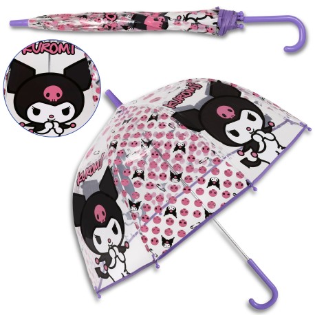 Hello Kitty Kuromi Transparentna parasolka automatyczna składana, dla dziewczynki
