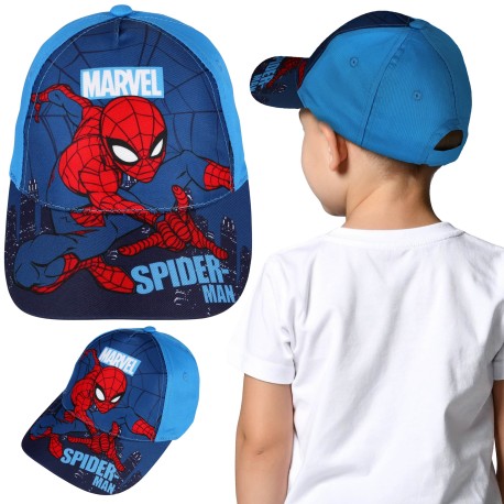 MARVEL SpiderMan Niebieska czapka z daszkiem dla chłopca, regulowana