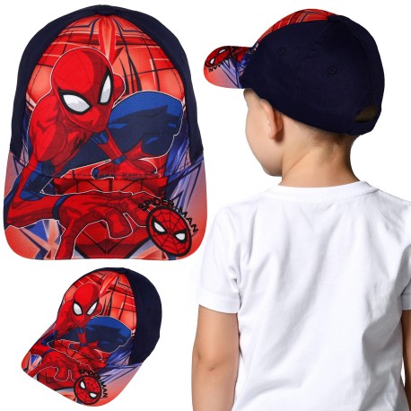 MARVEL Spider Man Granatowa BAWEŁNIANA czapka z daszkiem dla chłopca, regulowana