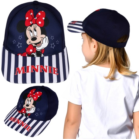 DISNEY Myszka Minnie Granatowa czapka z daszkiem dla dziewczynki, regulowana