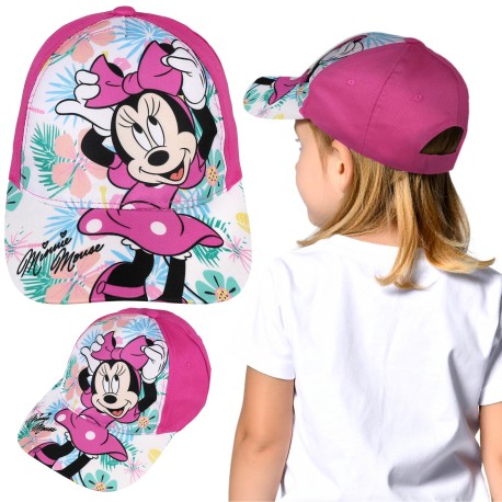 DISNEY Myszka Minnie Różowa czapka z daszkiem dla dziewczynki, regulowana