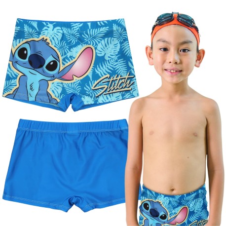 DISNEY Stitch Chłopięce kąpielówki, bokserki kąpielowe na basen, niebieskie