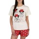 DISNEY Myszka Minnie Damska piżama z krótkim rękawem, NA LATO dwuczęściowa, bawełniana