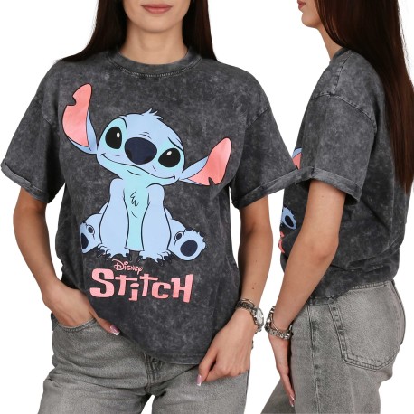 DISNEY Stitch Bawełniany t-shirt dla dziewczynki, koszulka z krótkimi rękawami