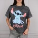 DISNEY Stitch Bawełniany t-shirt dla dziewczynki, koszulka z krótkimi rękawami