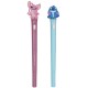 DISNEY Stitch 2x Długopis żelowy ŚWIECĄCY, długopis z figurką, niebieski tusz, szkolny
