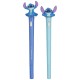 DISNEY Stitch 2x Długopis żelowy ŚWIECĄCY, długopis z figurką, niebieski tusz, szkolny