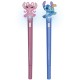 DISNEY Stitch 2x Długopis żelowy ŚWIECĄCY, długopis z figurką, niebieski tusz, szkolny