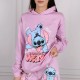 DISNEY Stitch Fioletowa bluza z kapturem dla dziewczynki, wciągana przez głowę, bawełniana