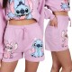 DISNEY Stitch Bawełniane, krótkie spodenki dla dziewczynki, fioletowe z kieszonką