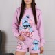 DISNEY Stitch Bawełniane, krótkie spodenki dla dziewczynki, fioletowe z kieszonką