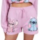 DISNEY Stitch Bawełniane, krótkie spodenki dla dziewczynki, fioletowe z kieszonką