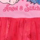 DISNEY Stitch Różowa sukienka z tiulem na krótki rękaw, sukienka dziewczęca